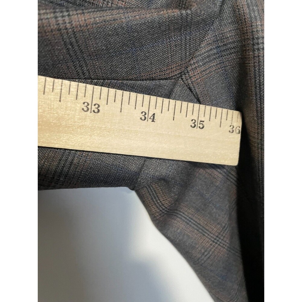 English Laundry Pants Mens 29 Brown Plaid Flat Front Dress Unfinished Hem NEW - Picture 8 of 8